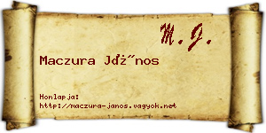 Maczura János névjegykártya